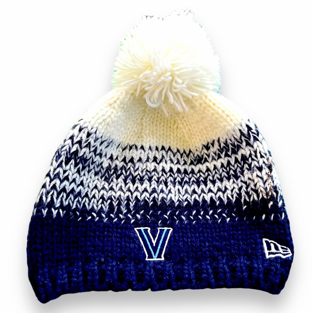 New Era Pom Pom Beanie Hat Women's White Blue Activewear OS